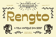Rengto – Folk Antique San Serif, a Sans Serif Font by Hole Hope Design (Thumbnail 1 of 10)