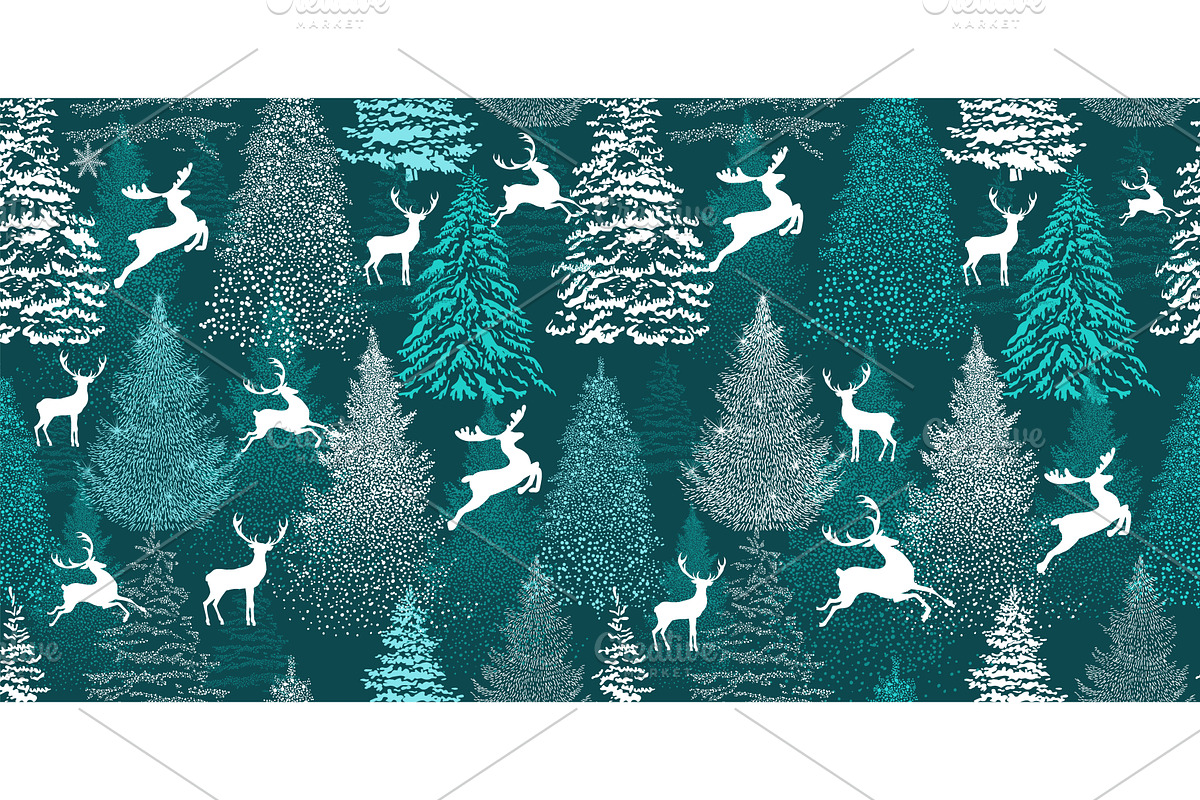 Christmas. Winter Forest pattern, an Illustration by Nenahliadava Design