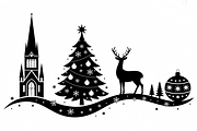 Christmas silhouette illustration, an Illustration by Amazin_art (Thumbnail 9 of 21)