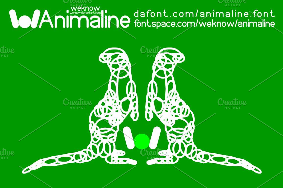 animal line font preview 3