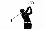 golfing swing silhouettes showcasing, an Illustration by Amazin_art (Thumbnail 28 of 31)