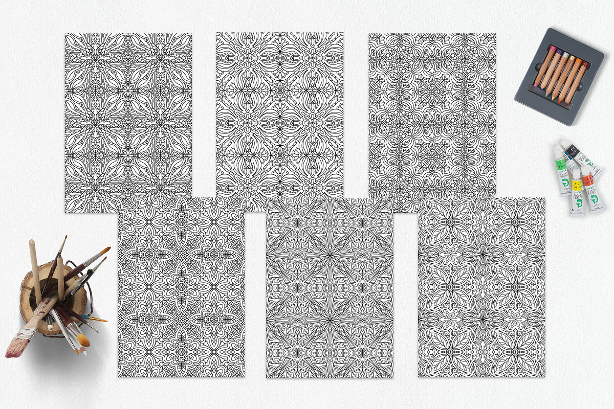 Patterns for coloring PDF,JPG vol-08, a Brochure Template by dnapslvsk (Photo 2 of 6)