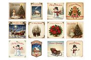 Retro Christmas Quotes Labels Bundle, an Illustration by SinaCreation (Thumbnail 2 of 7)
