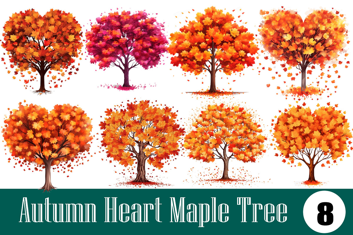 Autumn Heart Maple Tree, an Illustration by Wow Magic