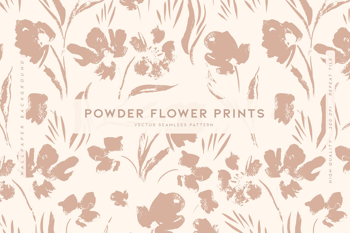 Powder Flower Prints, a Pattern Graphic by MalyskaStudio (Photo 1 of 13)