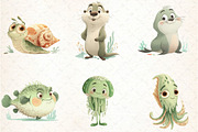 Under the Sea Watercolor Clipart, an Illustration by DreamCafeArt (Thumbnail 7 of 7)