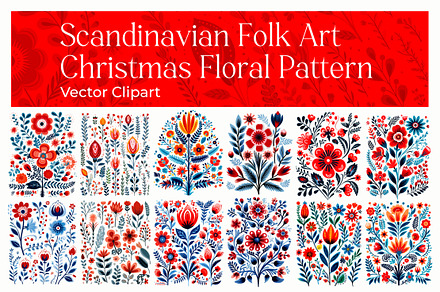 Scandinavian Folk Art Floral Pattern, a Decorative Illustration by Reformer Mockup
