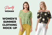 Women's Summer Clothing Mockup, a Shirt Mockup by PSD Market (Thumbnail 1 of 20)