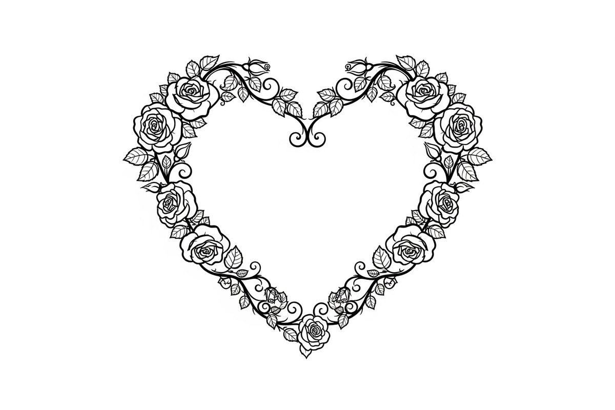 Floral Heart Frame SVG Bundle, an Illustration by Designs_River (Photo 5 of 31)