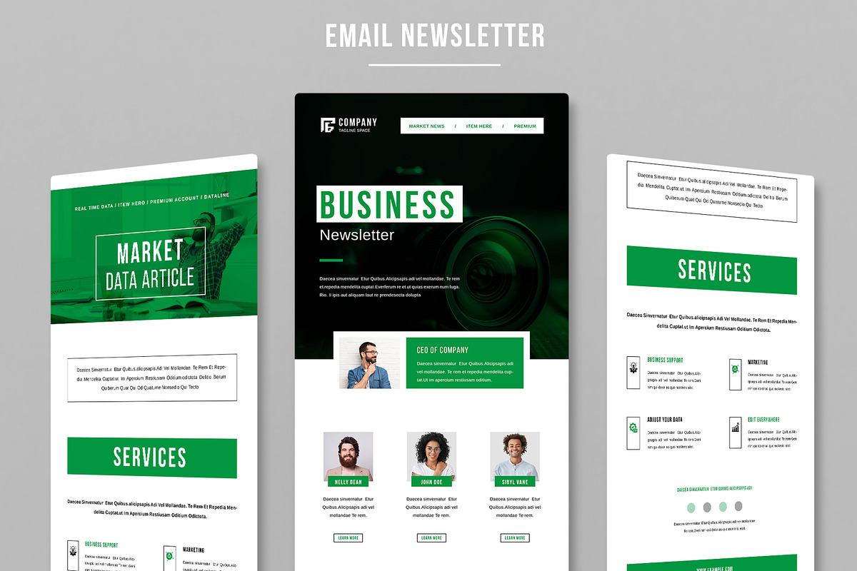 Teal Newsletter Layout For Business, an UI Kit Template by MightyDesign (Photo 1 of 8)