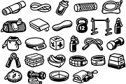 Fitness Gear Icon Clipart Set, an Illustration by designvectx (Thumbnail 2 of 3)