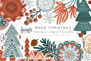 Boho Christmas Clipart DH