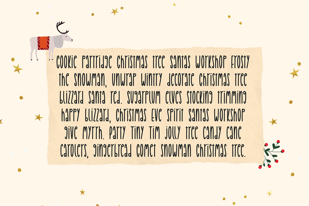 Crafty Christmas skinny font, a Handwritten Font by jyllyco (Photo 6 of 7)