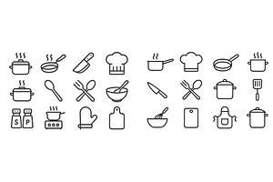 Kitchen utensils and cooking symbols, a Food Illustration by ZinetroN