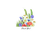Watercolor Wildflowers clipart, an Illustration by OlDm_Shop (Thumbnail 7 of 7)
