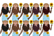 Sunshine Girls Clipart, a Person Illustration by GlamArtZhanna (Thumbnail 3 of 5)