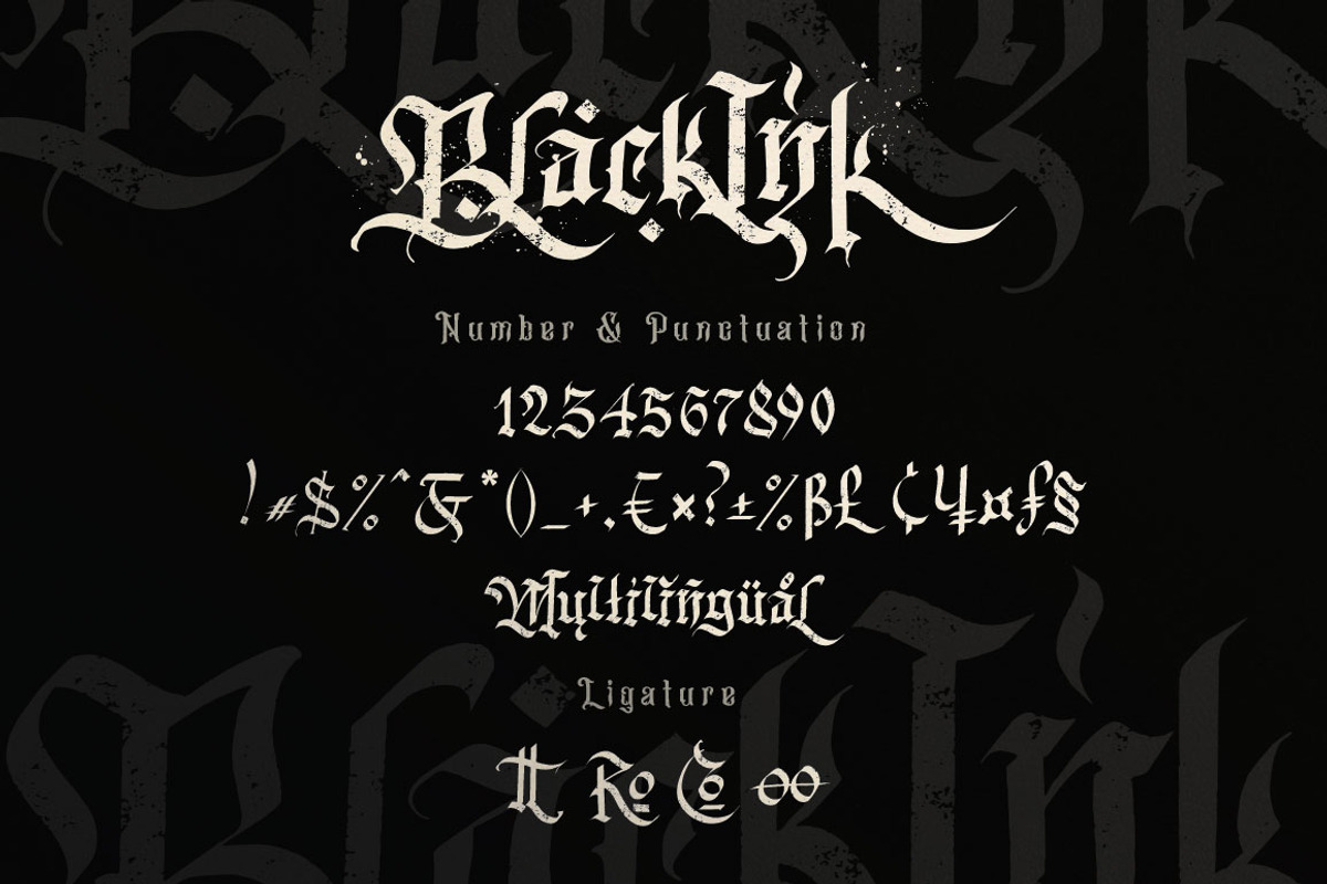 Blackink - Blackletter Font, a Blackletter Font by Dirtyline Studio (Photo 16 of 16)