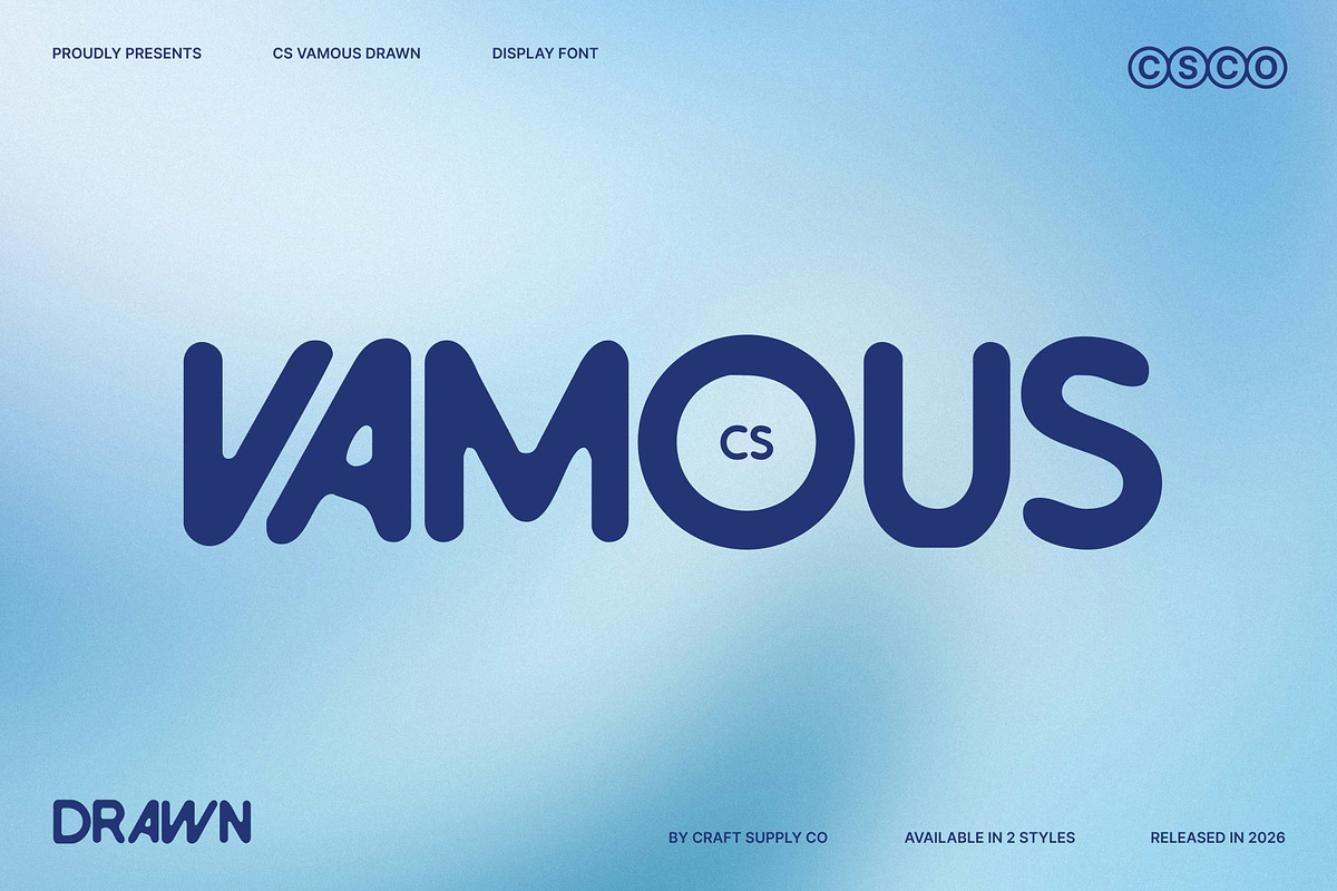 CS Vamous Drawn, a Sans Serif Font by Craft Supply Co. (Photo 1 of 8)