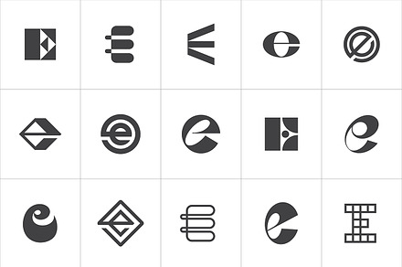 E Letter Logo Bundle E Monogram set, a Branding & Logo Template by Template Dealer