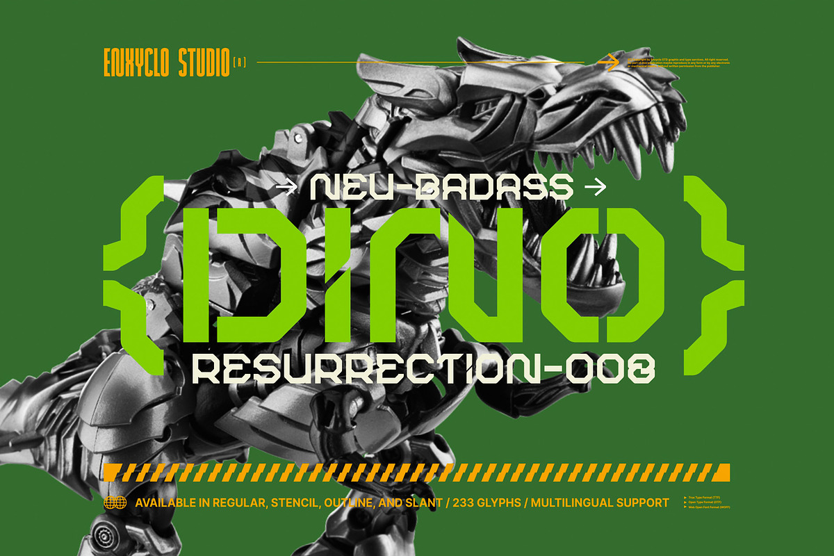 ROBMAX-36 Futuristic Font Family, a Sans Serif Font by Enxyclo Studio (Photo 10 of 10)