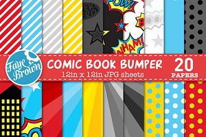 Comic Book Digital Scrapbook Paper