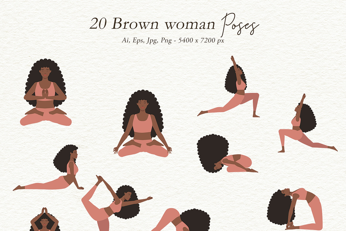 Yoga Women Illustrations Big Pack, a Person Illustration by Motion-Box (Photo 4 of 27)