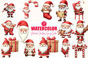 Watercolor Christmas Funny Santa Cli, an Illustration by CrexoraLab (Thumbnail 2 of 5)