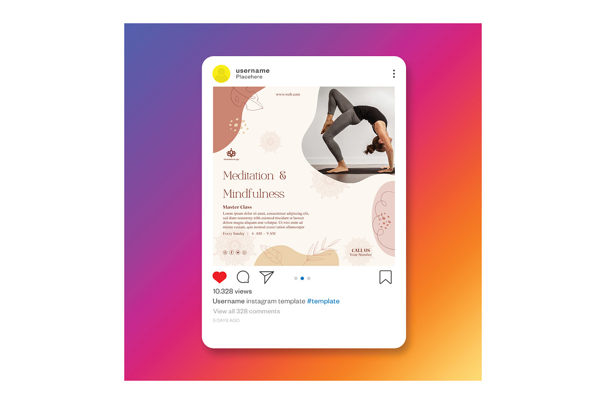 Editable Yoga Class Flyer Template, a Flyer Template by YUDesignStore (Photo 5 of 6)