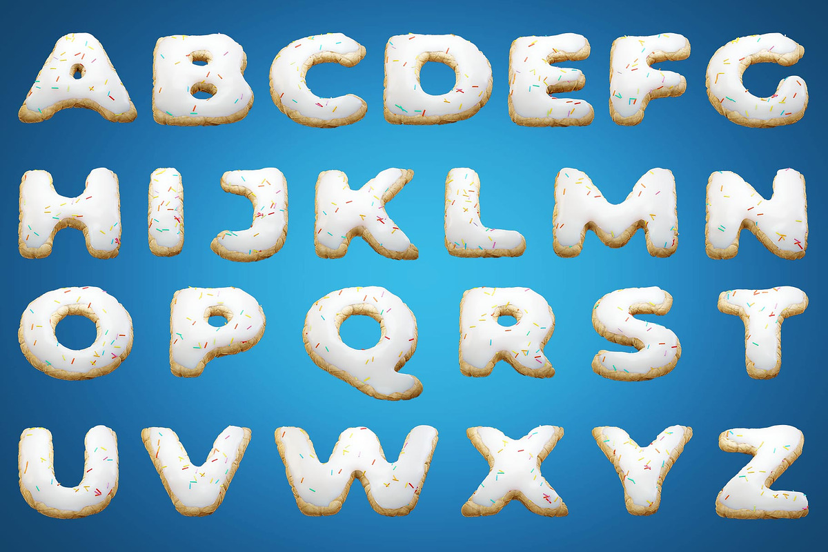 Cookie Text 3D Letters Set, an Object Graphic by Kotulsky Mockups (Photo 2 of 6)