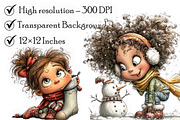 Whimsical Christmas Girl Clipart, an Illustration by Libby Wishes (Thumbnail 6 of 7)