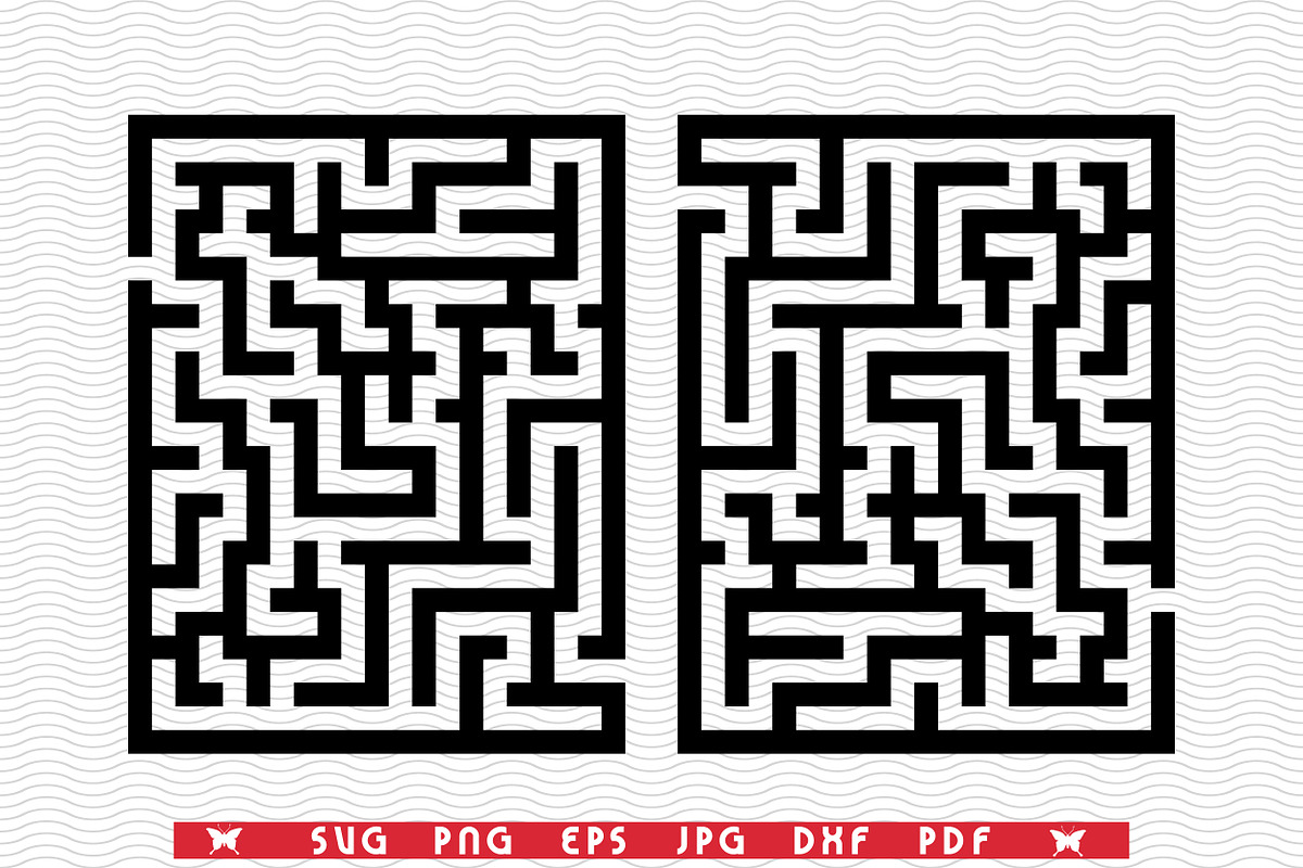 Two Rectangular Mazes SVG,Silhouette, a Pattern Graphic by DesignStudioRM (Photo 3 of 3)