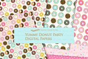 Yummy Donut Clipart+Pattern set, an Illustration by Mia's Graphic Design (Thumbnail 7 of 9)