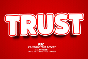 Trust PSD 3d Editable Text Effect