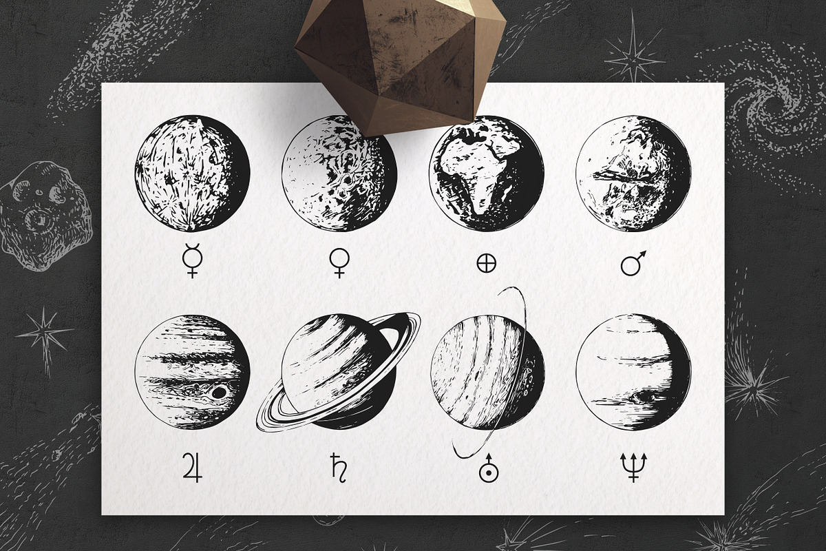 Space Collection with moon & planets, an Object Illustration by Chewie Co (Photo 8 of 13)