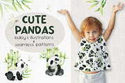Panda Watercolor illustrations, an Animal Illustration by Fedulova Art (Thumbnail 1 of 11)