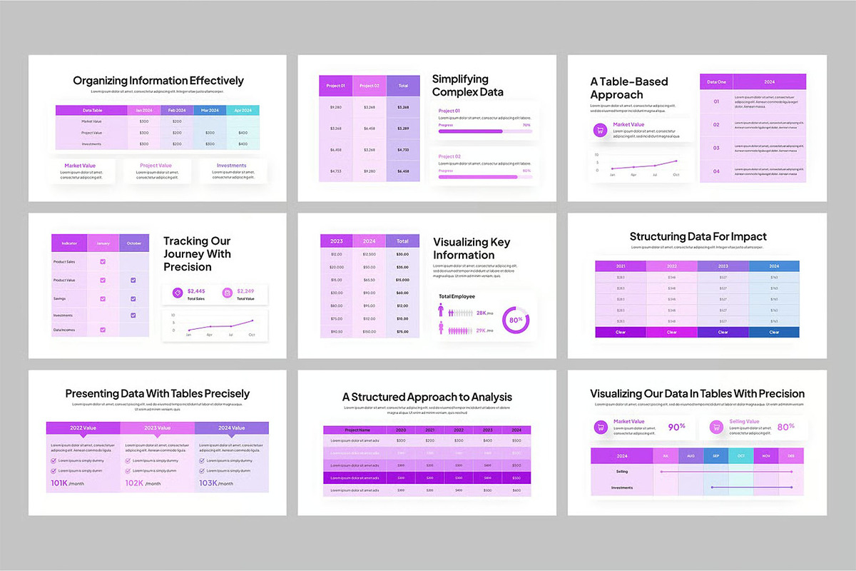 Data Table Google SLides, Powerpoint preview 2