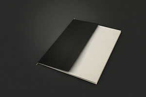 Menu with half page black cover
