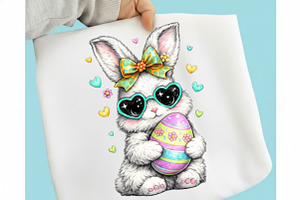 Retro Preppy Cute Easter Bunny Png, an Illustration by designcity5