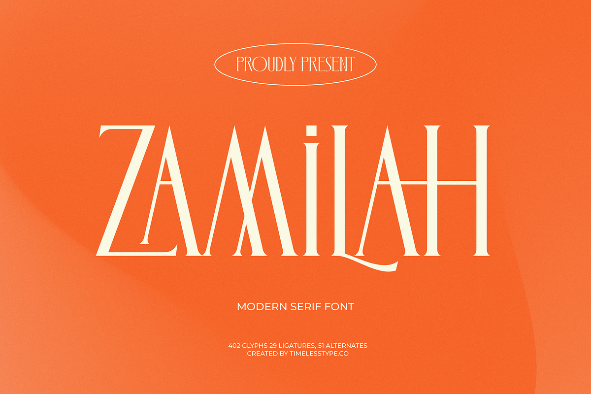 Zamilah Modern Serif Display, a Serif Font by timelesstype.co (Photo 1 of 20)
