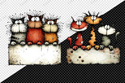 Whimsical Christmas Cats Clipart, an Illustration by Creative Art (Thumbnail 9 of 11)