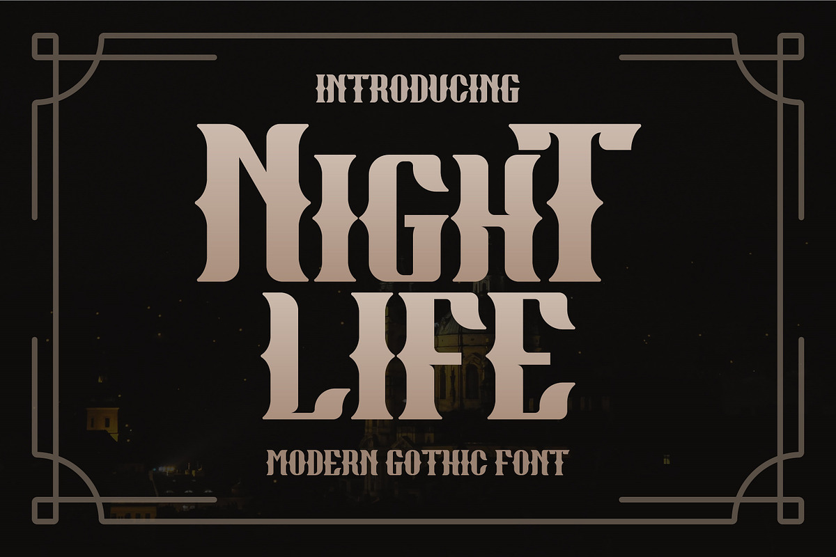 Night Life Modern Gothic, a Blackletter Font by Gumrega Studio (Photo 1 of 7)