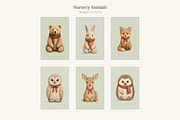 Woodland Nursery Animals, Set of 6, an Animal Illustration by LanternkinStudio (Thumbnail 2 of 6)