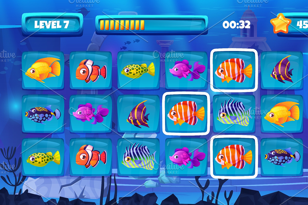Sea fish game. Underwater puzzle, an Animal Illustration by Stock-Smart-Start (Photo 3 of 3)