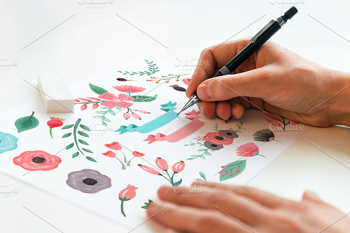 Floral watercolor clipart, an Illustration by DigitalCloud (Photo 2 of 3)