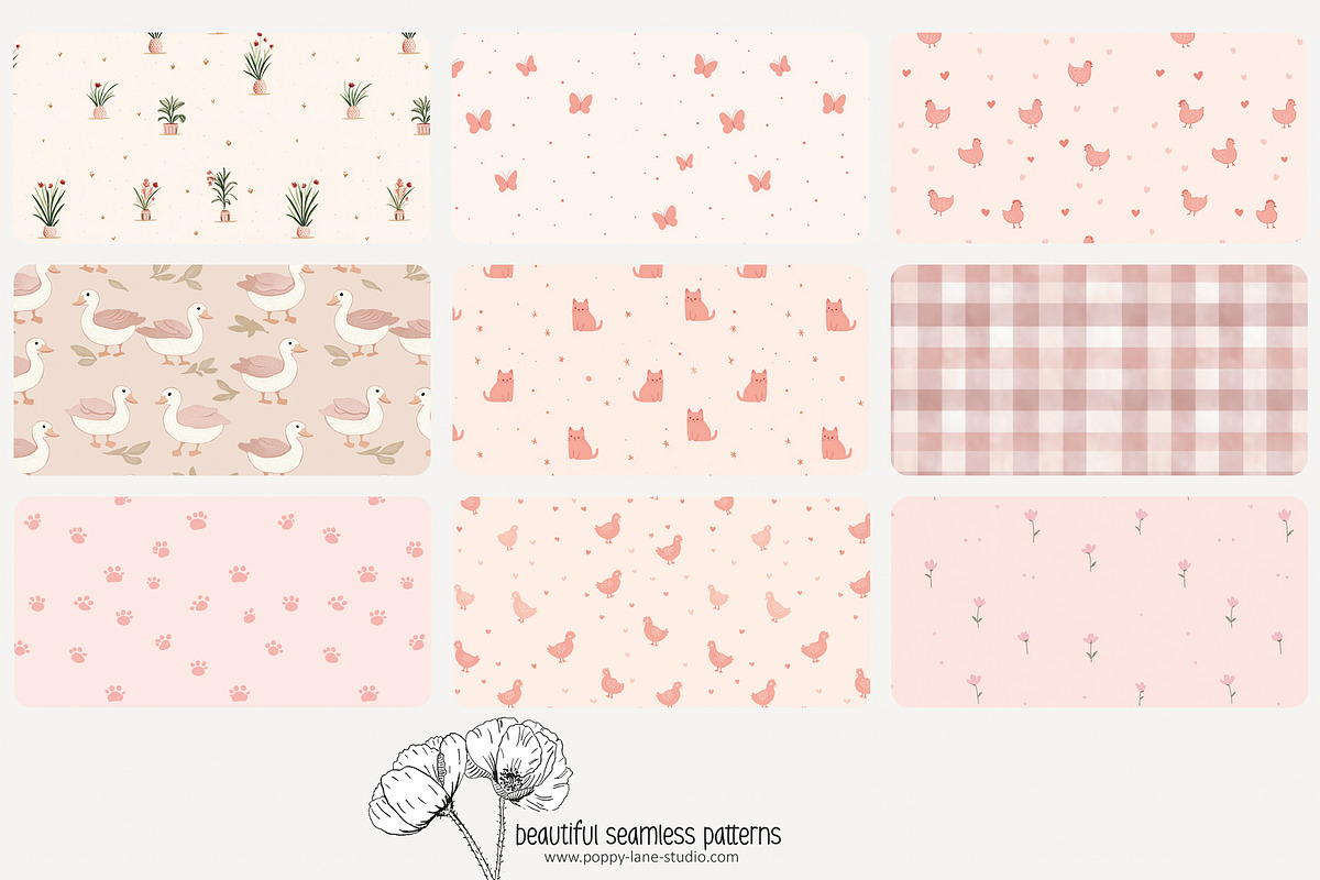 70 pink minimalist seamless pattern, a Pattern Graphic by Poppy Lane Studio
