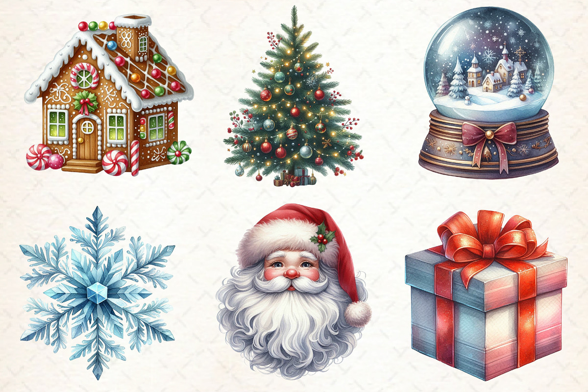 Watercolor Christmas Clipart,, an Illustration by Libby Wishes (Photo 6 of 7)