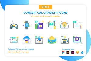 700 Conceptual Gradient Icons