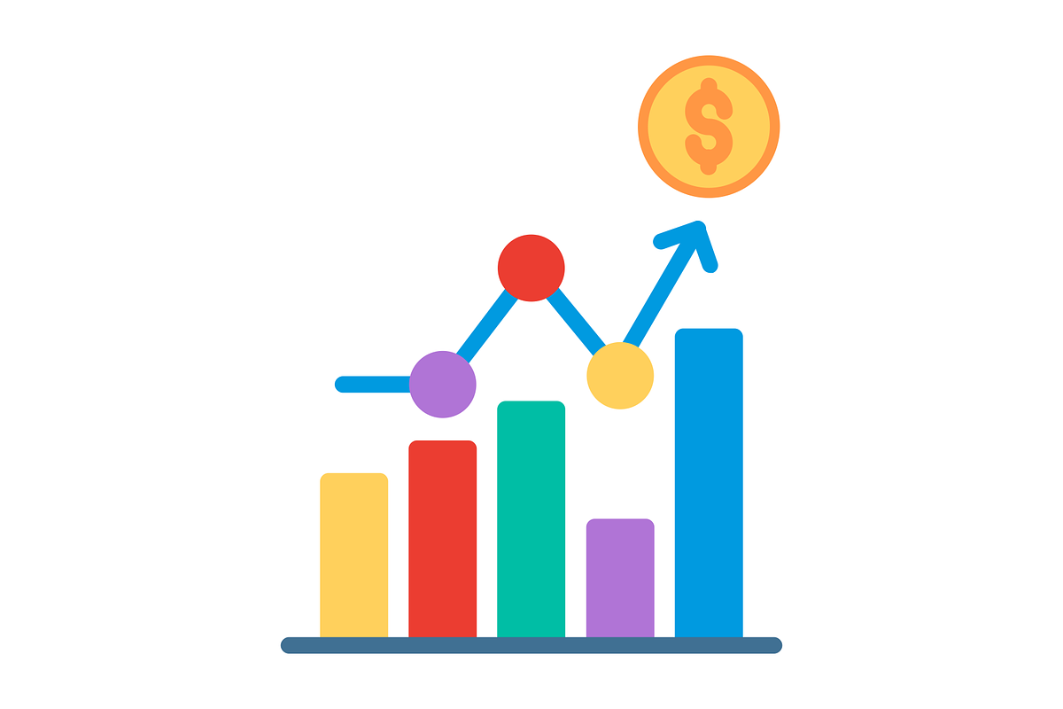 Market Trend Flat Icon, a Duotone Icon by Pexelpy (Photo 2 of 2)