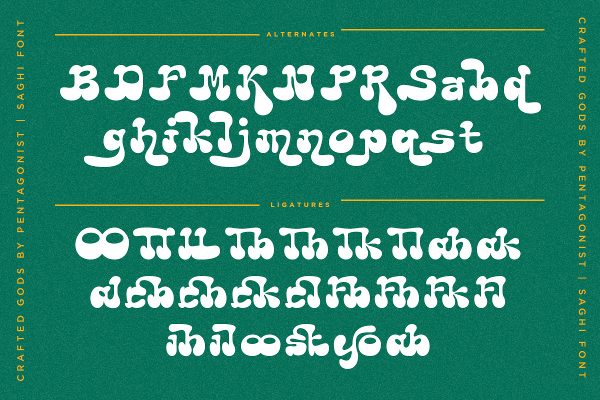 Saghi | Groovy Retro, a Handwritten Font by Pentagonistudio (Photo 9 of 10)