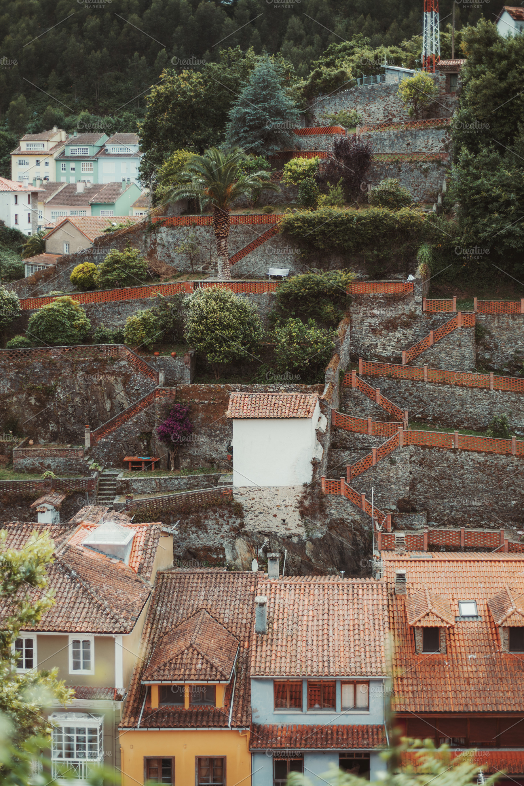 Terraced gardens of Cudillero town, an Architecture Photo by SkyNext